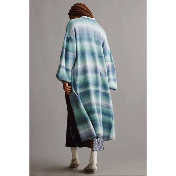 Anthropologie Cozy Ombre Stripe Duster Sweater NWT One Size Fits All - Picture 4 of 11